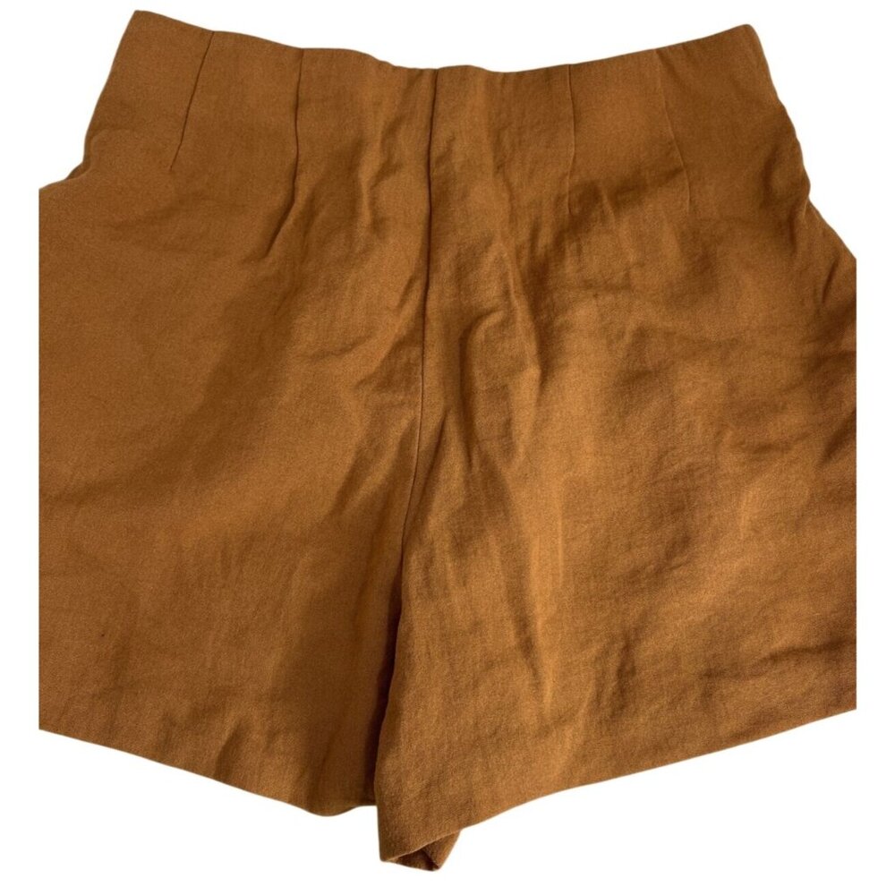 Lulus Womens High-Waisted Mustard Button-Front Shorts M - Picture 5 of 8